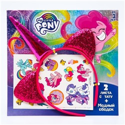 Набор детских татуировок с ободком "Пинки пай" My little Pony