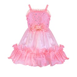 286011-ПСДН16, Розовое нарядное платье для девочки 286011-ПСДН16