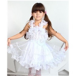 28641-ПСДН16, Белое нарядное платье для девочки 28641-ПСДН16