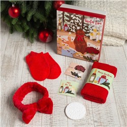 Новогодний подарочный набор Этель "Winter time", полотенце 30х60 см и аксессуары