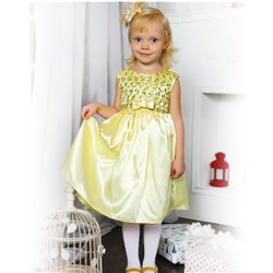 76423-ДН15, Желтое нарядное платье для девочки 76423-ДН15