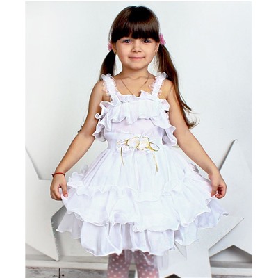 28621-ПСДН16, Белое нарядное платье для девочки 28621-ПСДН16