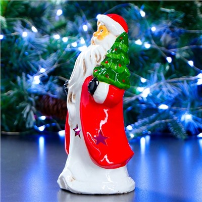 Фигура "Дед Мороз с елкой на плече" 10х10х22см