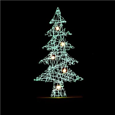 Новогодний декор с подсветкой «Новогодняя ель» 9×5×19 см, зелёный