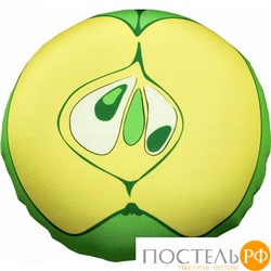 Подушка игрушка «Фрукты» (Аи17дол17, 33х33х9, Яблоко, Зеленый, Кристалл, Микрогранулы полистирола)