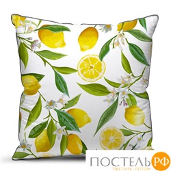 Подушка декоративная с фотопечатью 40х40 см, габардин, "Лимоны"