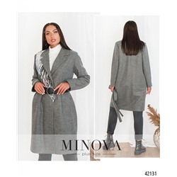 Пальто №3371-серый