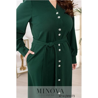 Платье №0173-темно-зеленый