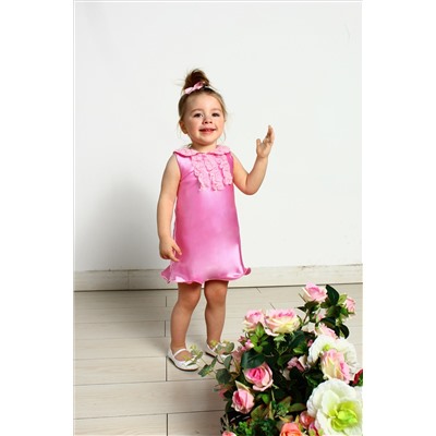76443-ДН15, Розовое нарядное платье для девочки 76443-ДН15