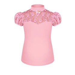 Розовая школьная блузка для девочки 77482-ДШ19