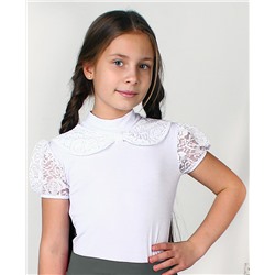 Белая школьная блузка для девочки 7870-ДШ19
