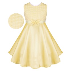76602-ДН16, Желтое нарядное платье для девочки 76602-ДН16