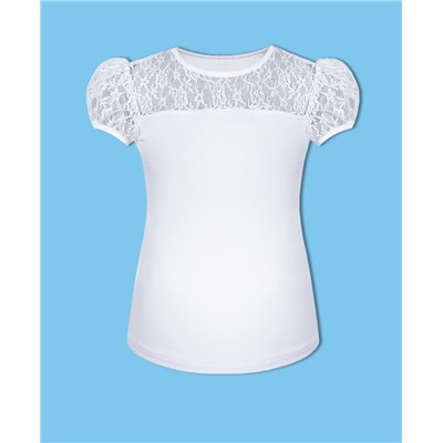 Белая школьная блузка для девочки 7877-ДШ19