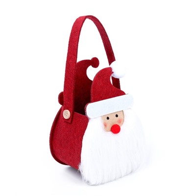 Новогодняя корзинка для декора «Дед Мороз» 12,5 × 8,5 × 24 см