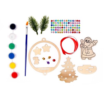 Набор для творчества «Ёлочные украшения своими руками», подвеска с Дедом Морозом
