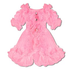 28293-ПСДН16, Розовое нарядное платье для девочки 28293-ПСДН16