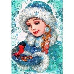 Алмазная мозаика Картина «Снегурочка» 29.5×20.5 см, 30 цветов