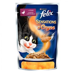 Корм для кошек Felix Sensations с Уткой в соусе и морковью, пауч (85 г)