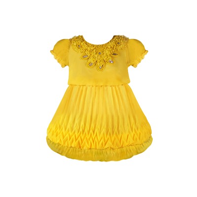 28212-ПСДН16, Желтое нарядное платье для девочки 28212-ПСДН16