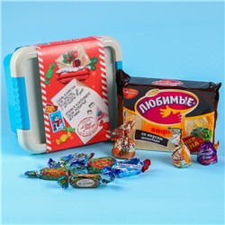 Подарочный набор «Новогодняя почта»: конфеты, гравюра, ящик для игрушек 500 г.