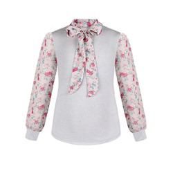 Джемпер (блузка) для девочки с шифоном 809213-ДШ19