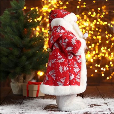 Дед Мороз "В красной шубке в ёлочках с подарками" двигается, 23х45 см