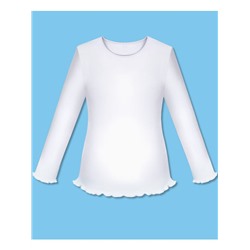 Белый школьный джемпер (блузка) для девочки 77821-ДШ17