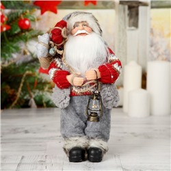 Дед Мороз "В вязаном костюме. с фонарём" 30 см
