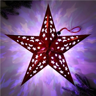 Звезда интерьерная с гирляндой «Бой курантов», 45 × 45 см