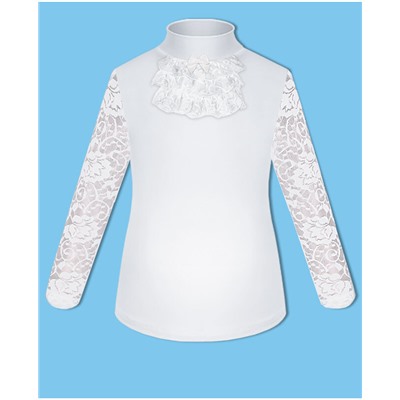 Белая школьная блузка для девочки 78801-ДШ19