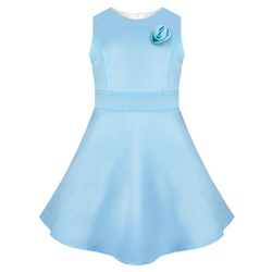 76432-ДН15, Голубое нарядное платье для девочки 76432-ДН15