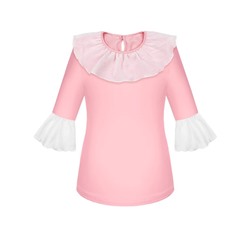 Розовый школьный джемпер (блузка) для девочки 78751-ДШ19