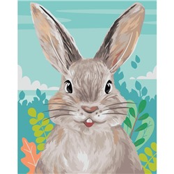 Картина по номерам на холсте с подрамником «Кролик в поле» 40х50 см