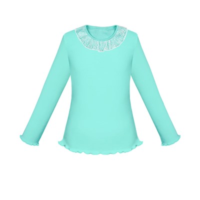 Бирюзовая школьная блузка для девочки 77121-ДШ18