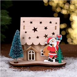 Новогодний декор с подсветкой «Дом со звёздами» 15,5 × 11 × 12 см