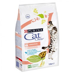Корм для кошек Cat Chow Sensitive с чувствительным пищеварением (1,5 кг)