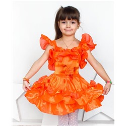 28324-ПСДН16, Персиковое нарядное платье для девочки 28324-ПСДН16