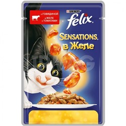 Корм для кошек Felix Sensations с Говядиной в желе с томатами (85 г)