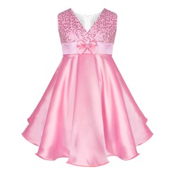 76382-ДН15, Розовое нарядное платье для девочки 76382-ДН15