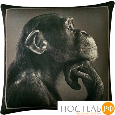 Подушка игрушка «Мудрая обезьяна» (АБ000024, 35х35, Черный, Кристалл, Микрогранулы полистирола)