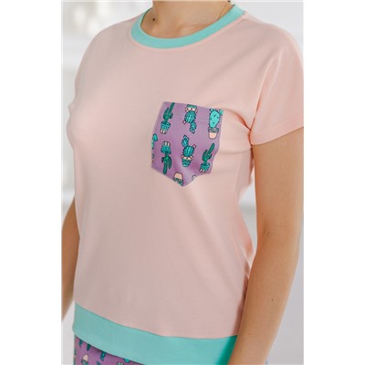 Пижама женская футболка+шорты - Кактусы