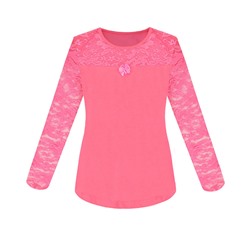 Розовая школьная блузка для девочки 77522-ДЛ18