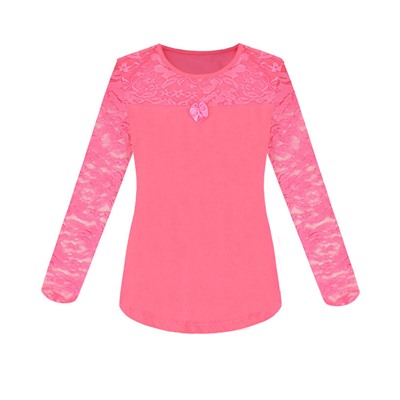 Розовая школьная блузка для девочки 77522-ДЛ18