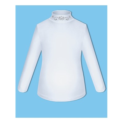 Белая школьная водолазка (блузка) для девочки 74502-ДШ18