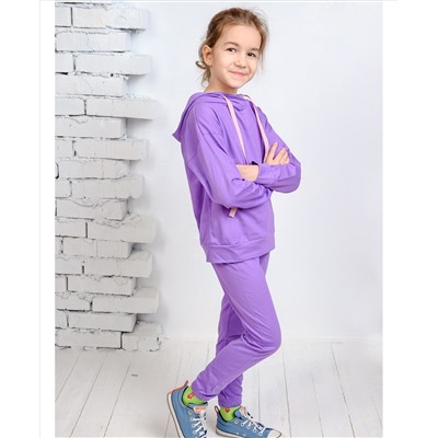 Костюм спортивный для девочки фиолетового цвета 85072-ДС21