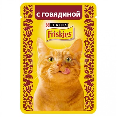 Корм для кошек Friskies Говядина, пауч (85 г)