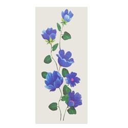 Татуировка на тело "Синие цветы" 5,5х12 см