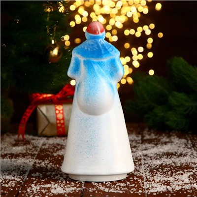 Дед Мороз пластик 25х10,5 см, бело-голубой