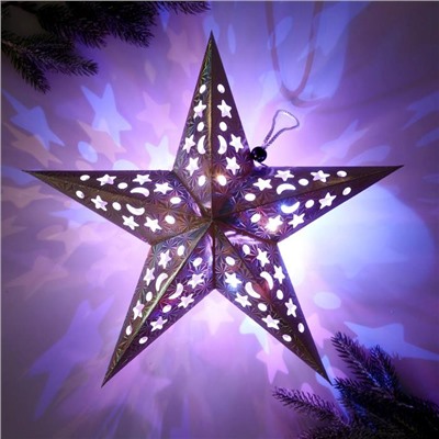 Звезда интерьерная с гирляндой «Космическое небо», 45 × 45 см