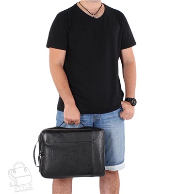 Рюкзак мужской кожаный 66276H black Heanbag